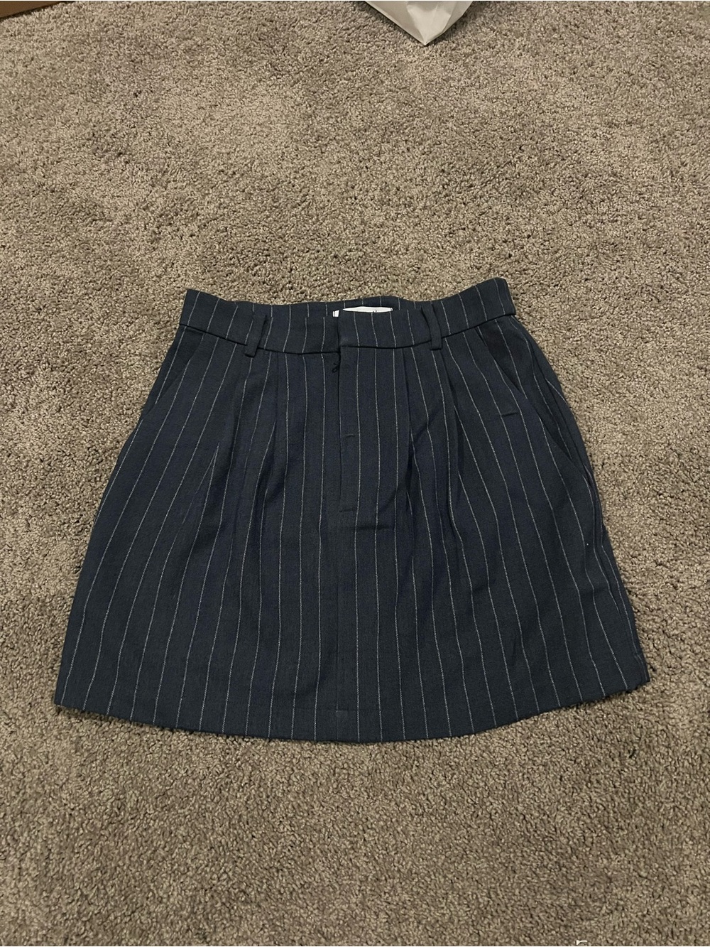 NWOT Navy Pinstripe A-Line Skirt